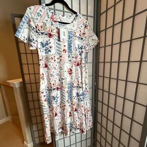 NWT LuLaRoe Jessie Floral Patchwork Swing Dress